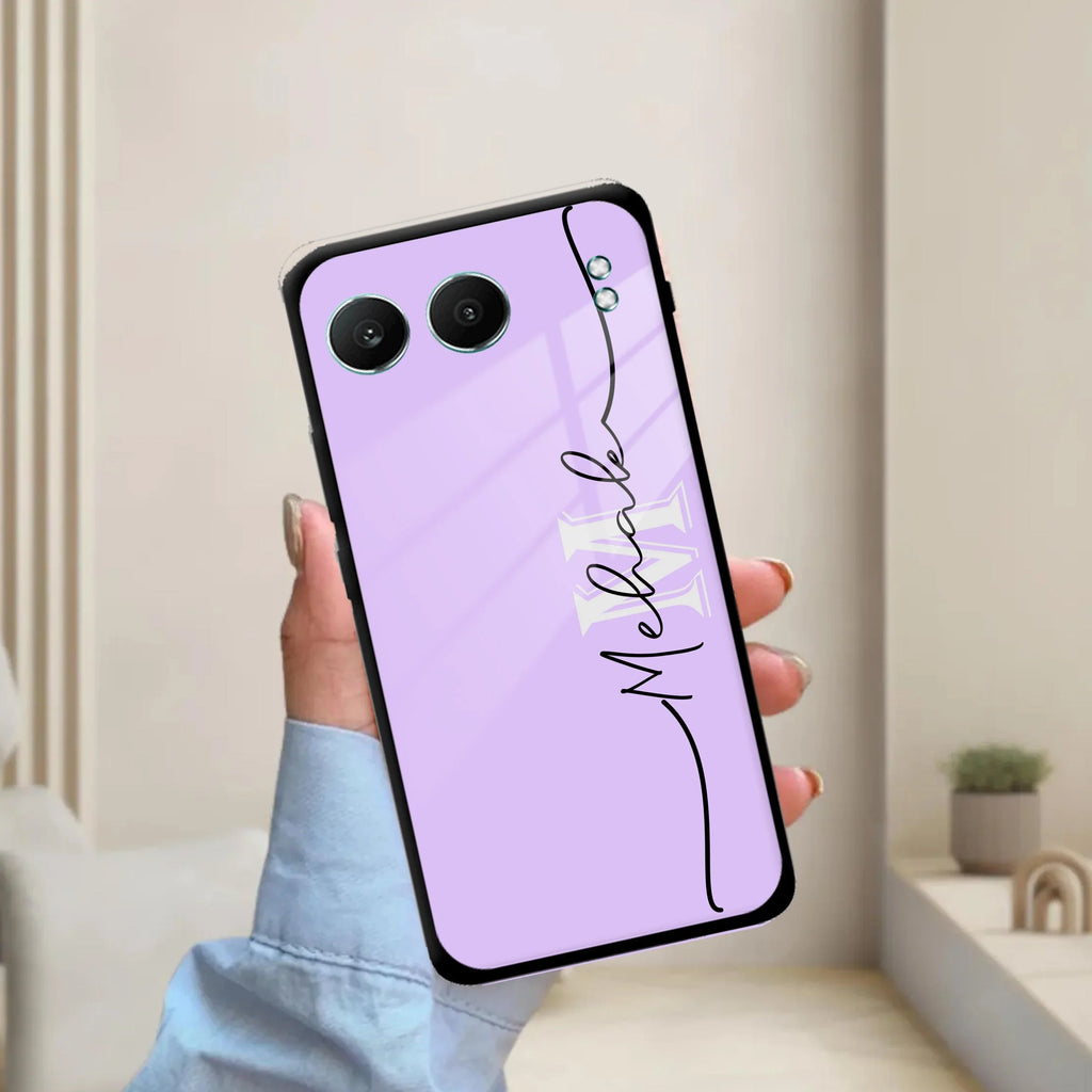 Personalized Initials Lavender Glossy Metal Case Cover For OnePlus - ShopOnCliQ