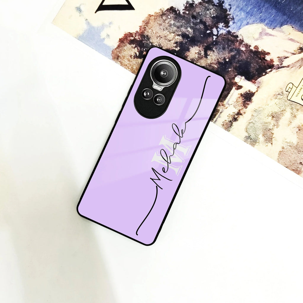 Personalized Initials Lavender Glossy Metal Case Cover For Oppo - ShopOnCliQ