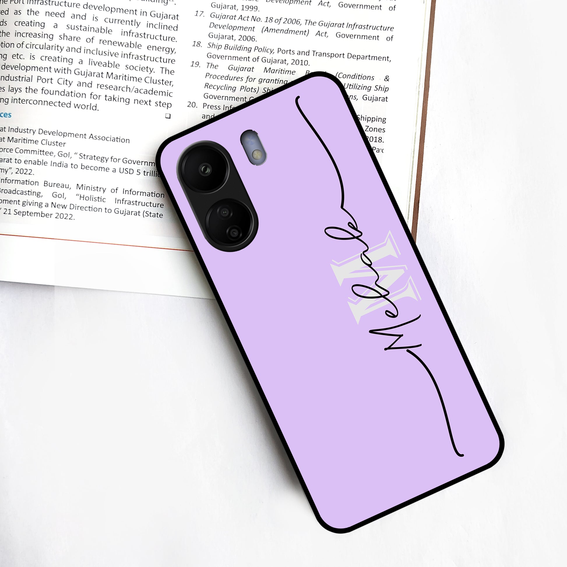 Personalized Initials Lavender Glossy Metal Case Cover For Redmi ShopOnCliQ