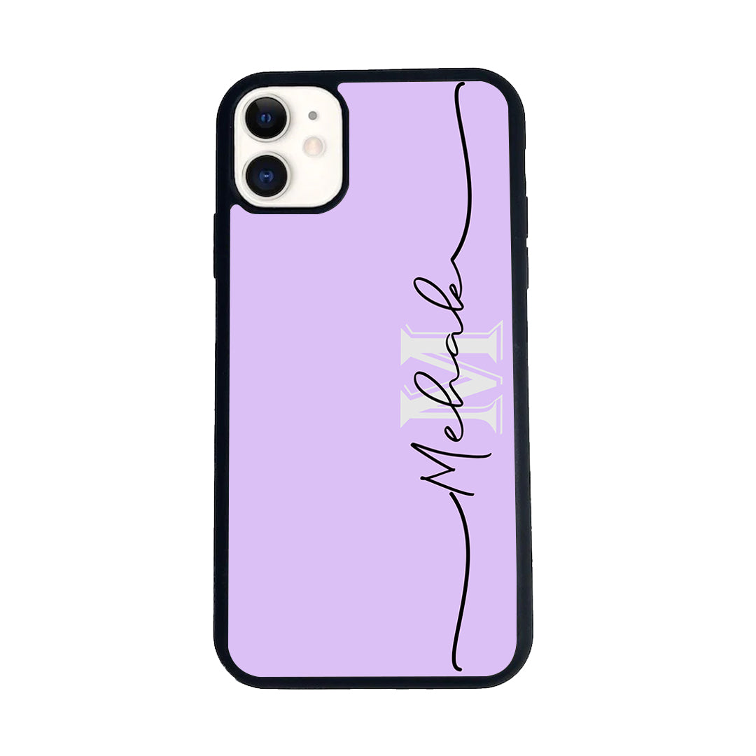 Personalized Initials Lavender Glossy Metal Case Cover For iPhone ShopOnCliQ