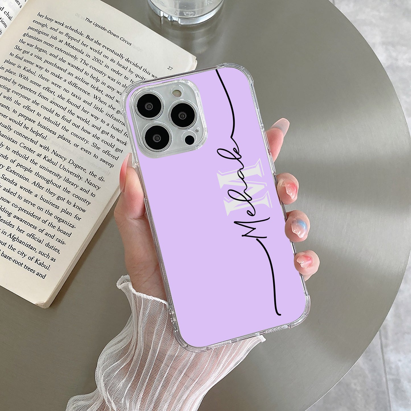 Personalized Initials Lavender Silicon Case For Motorola ShopOnCliQ