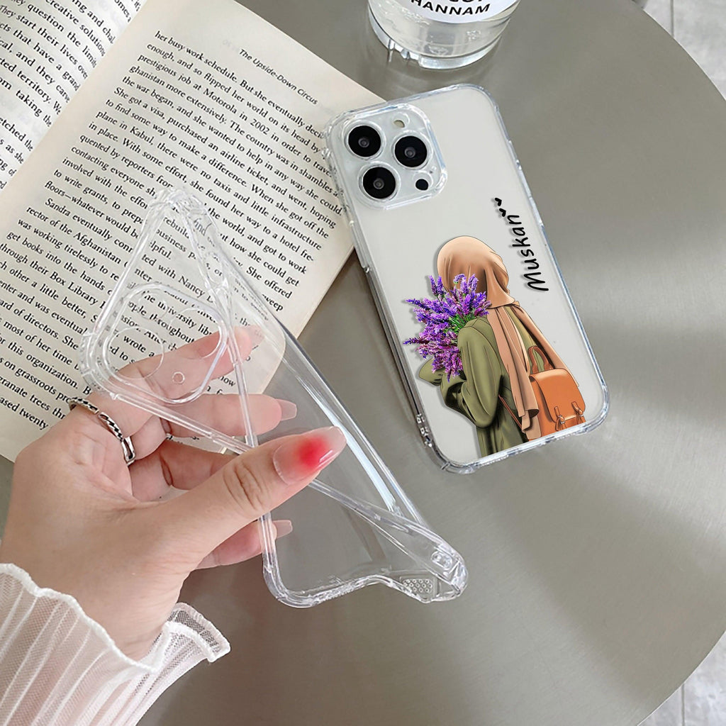 Personalized Hijab Girl Transparent Silicon Case For Motorola