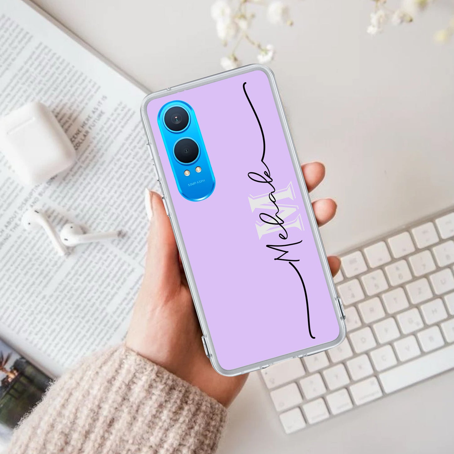 Personalized Initials Lavender Silicon Case For OnePlus - ShopOnCliQ