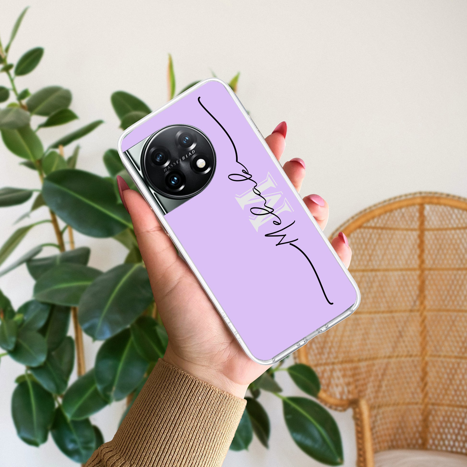 Personalized Initials Lavender Silicon Case For OnePlus - ShopOnCliQ