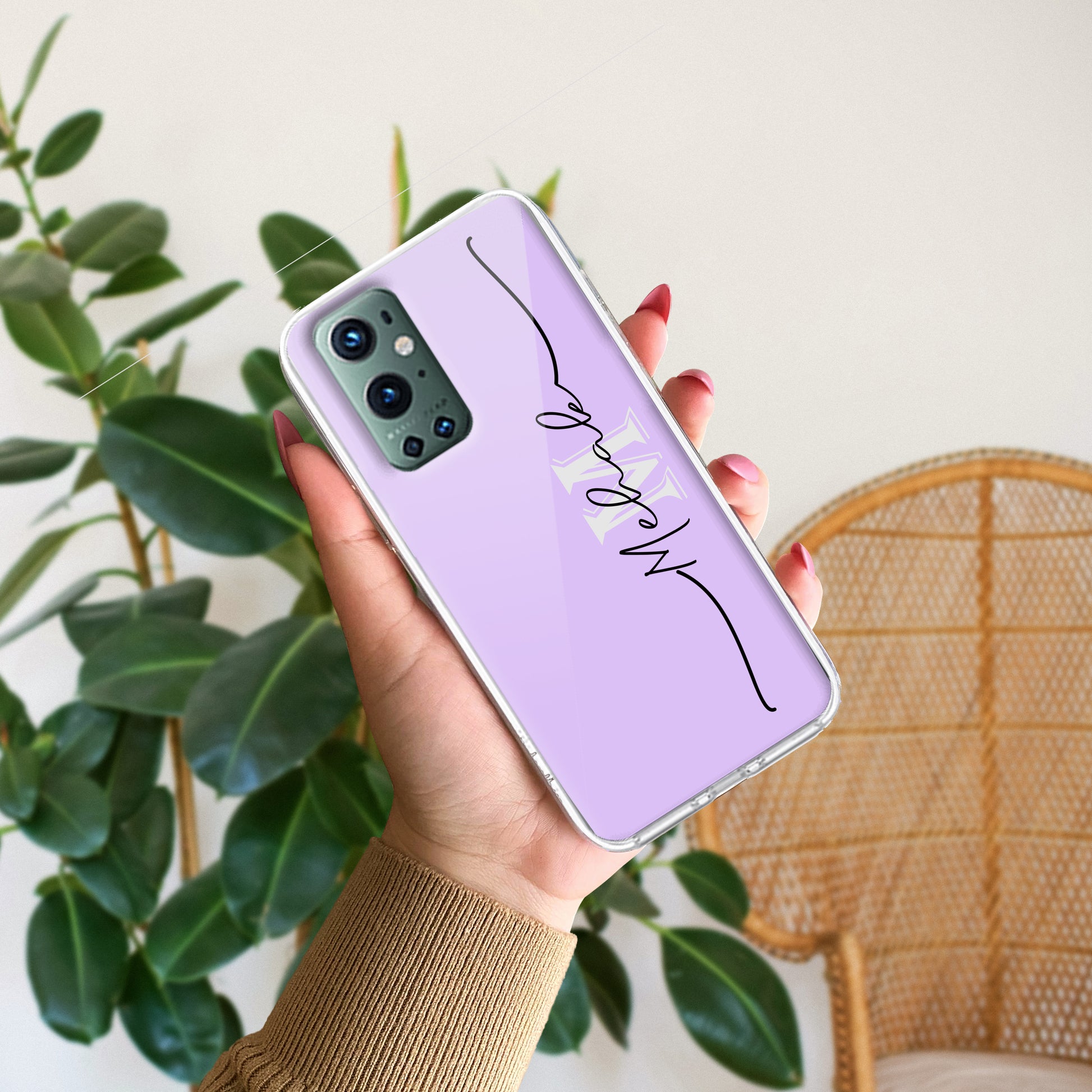 Personalized Initials Lavender Silicon Case For OnePlus ShopOnCliQ