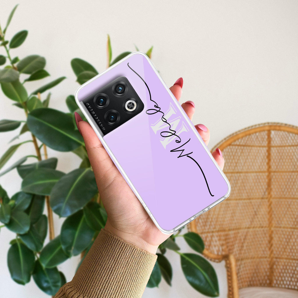 Personalized Initials Lavender Anti Yellow Case For OnePlus 10 Pro 5G