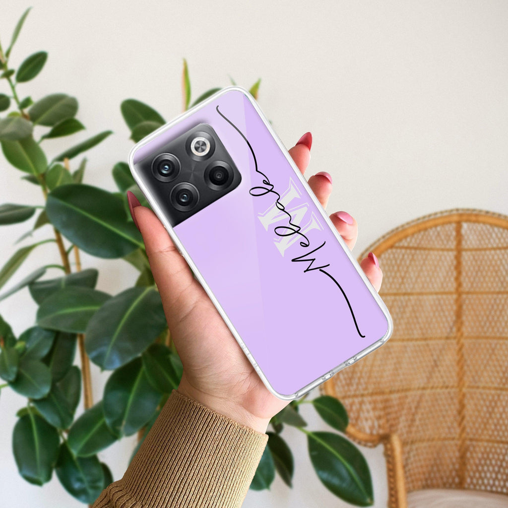 Personalized Initials Lavender Anti Yellow Case For OnePlus 10T 5G