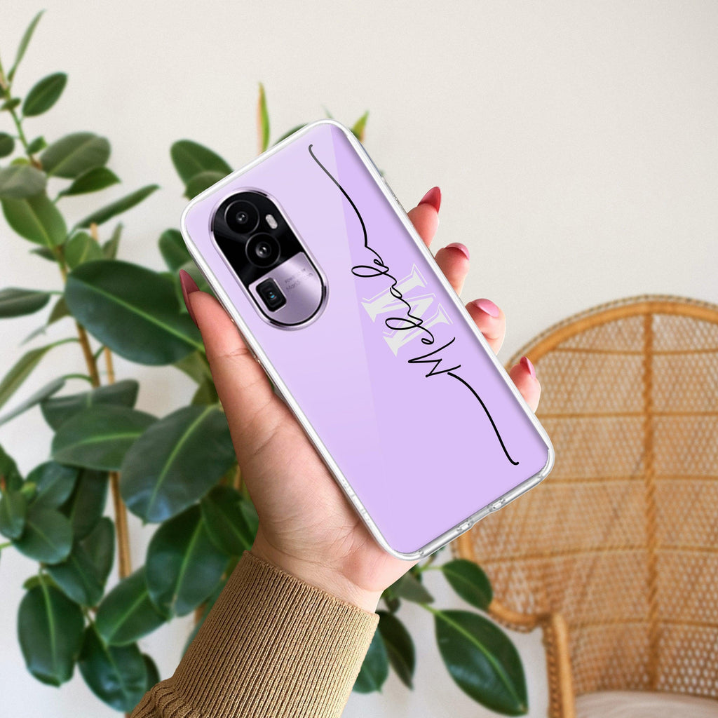 Personalized Initials Lavender Silicon Case For Oppo Reno 8 Pro 5G
