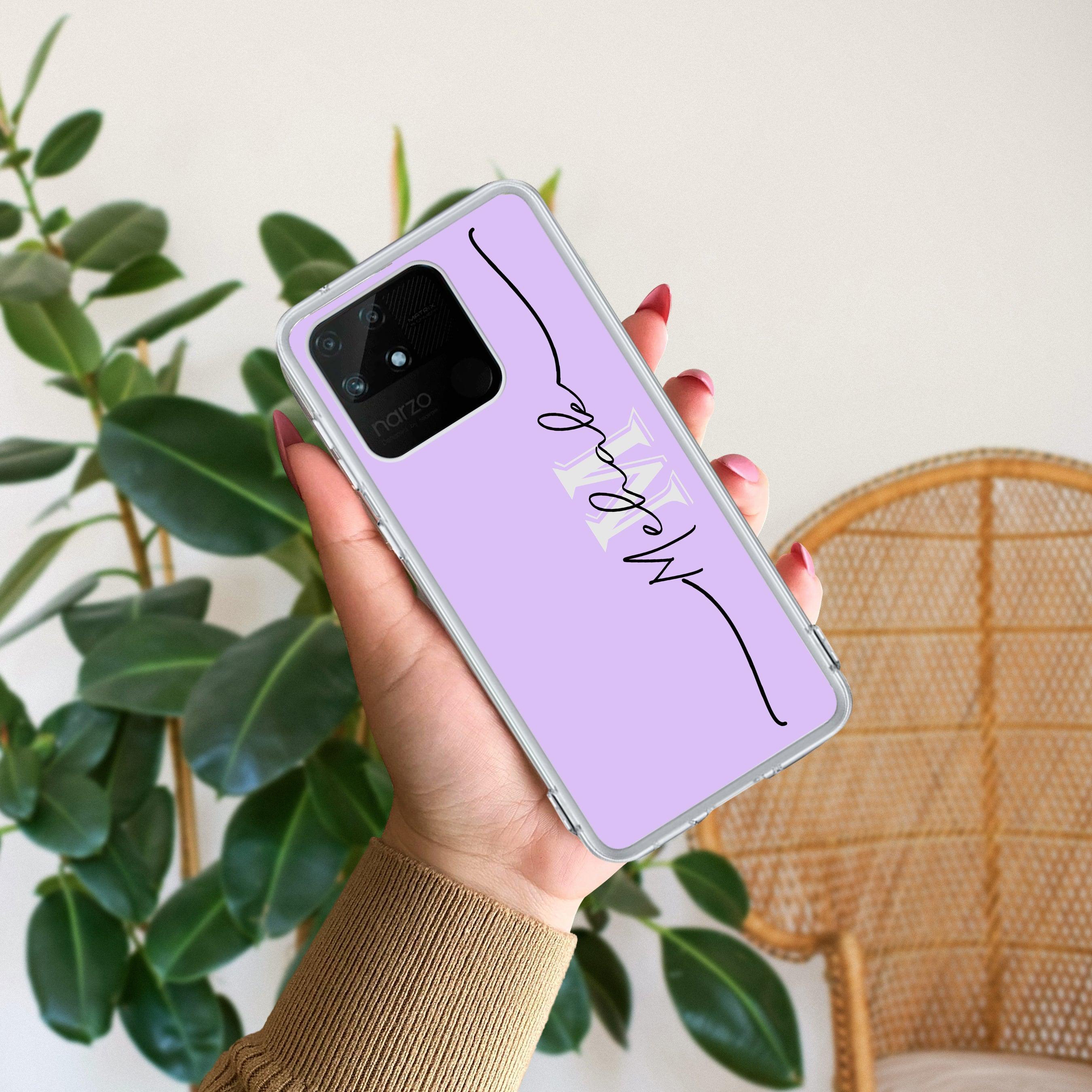 Personalized Initials Lavender Silicon Case For Realme 14 Pro 5G
