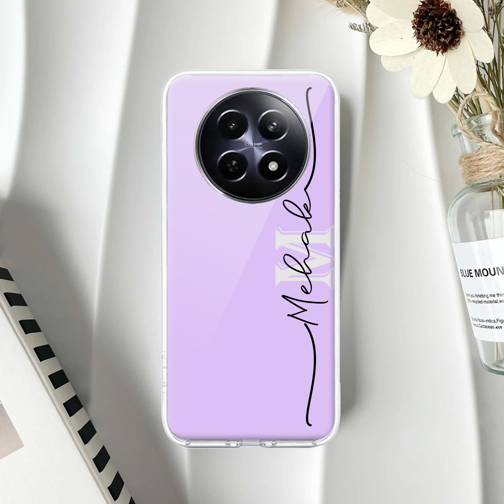 Personalized Initials Lavender Silicon Case For Realme/Narzo - ShopOnCliQ