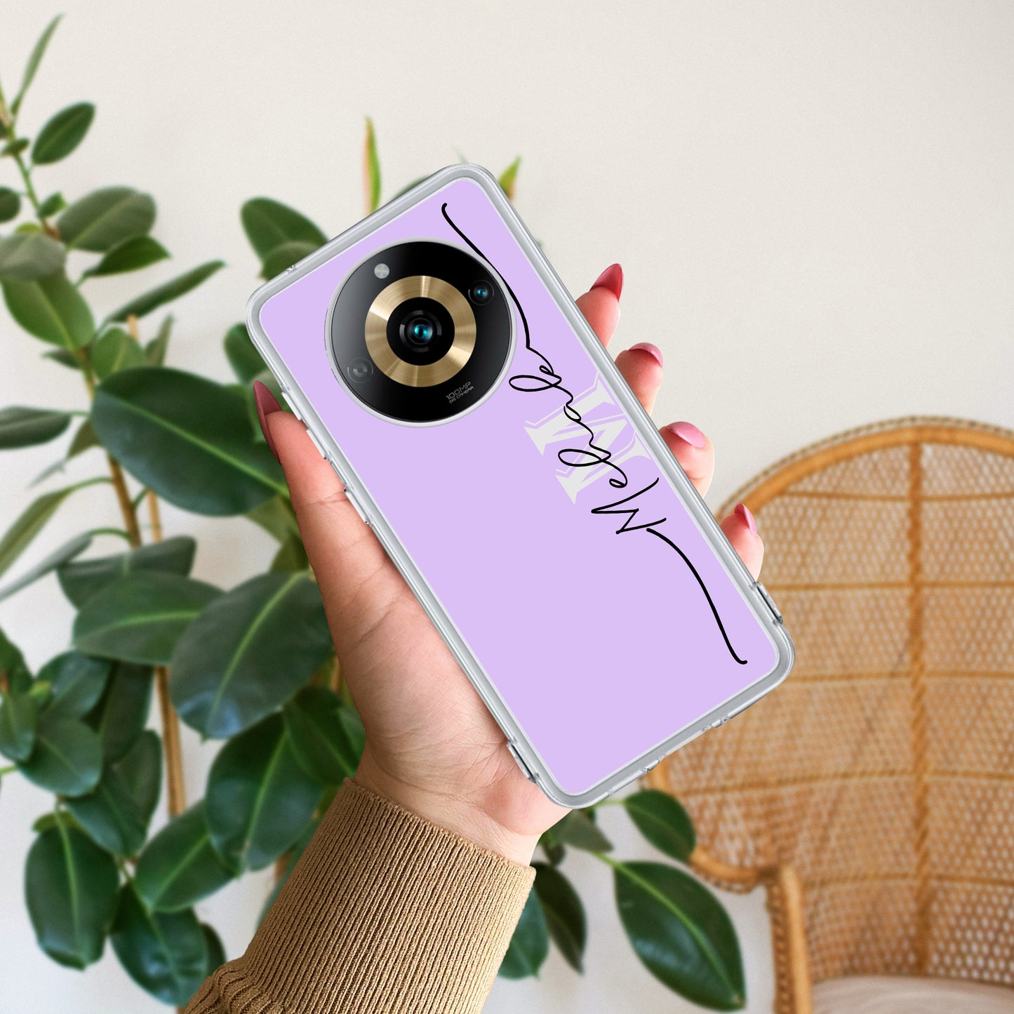 Personalized Initials Lavender Silicon Case For Realme/Narzo - ShopOnCliQ