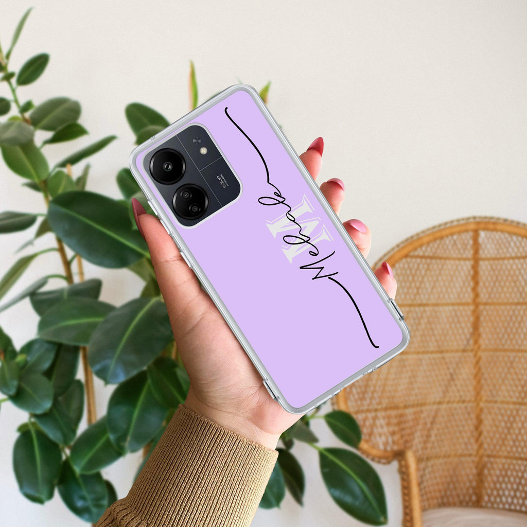 Personalized Initials Lavender Silicon Case For Redmi 13C 4G