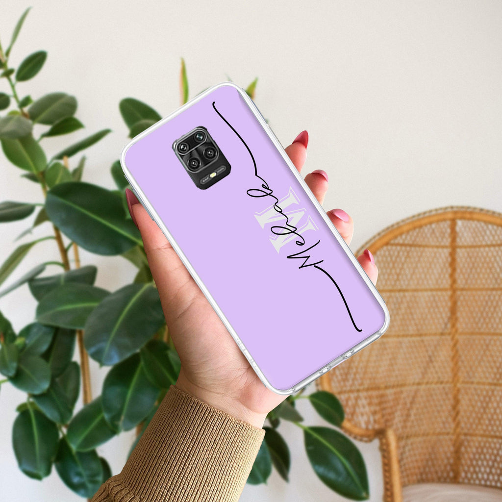 Personalized Initials Lavender Silicon Case For Redmi 9 Prime