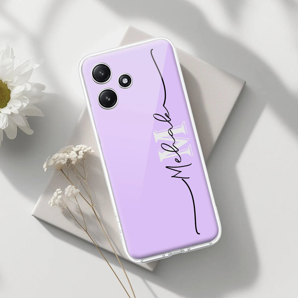 Personalized Initials Lavender Silicon Case For Redmi Note 14 Pro Plus 5G