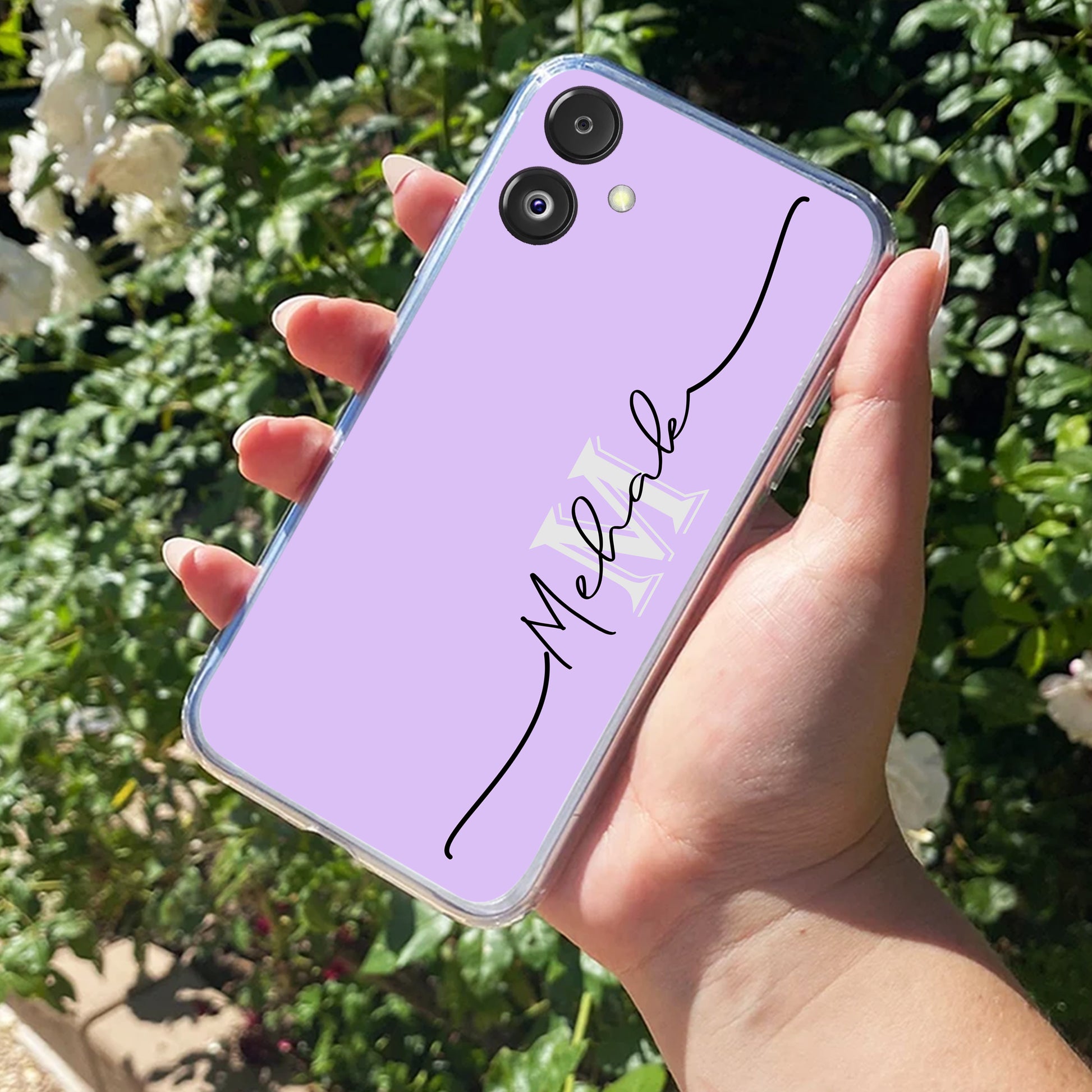 Personalized Initials Lavender Silicon Case For Samsung - ShopOnCliQ