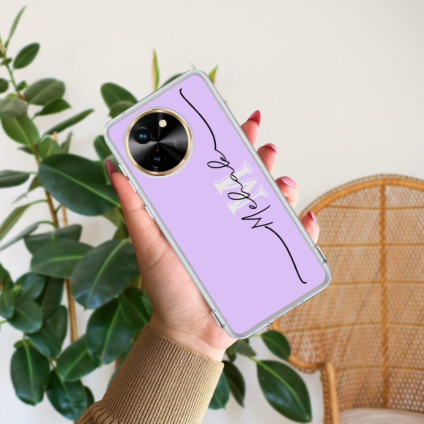 Personalized Initials Lavender Silicon Case For Vivo ShopOnCliQ