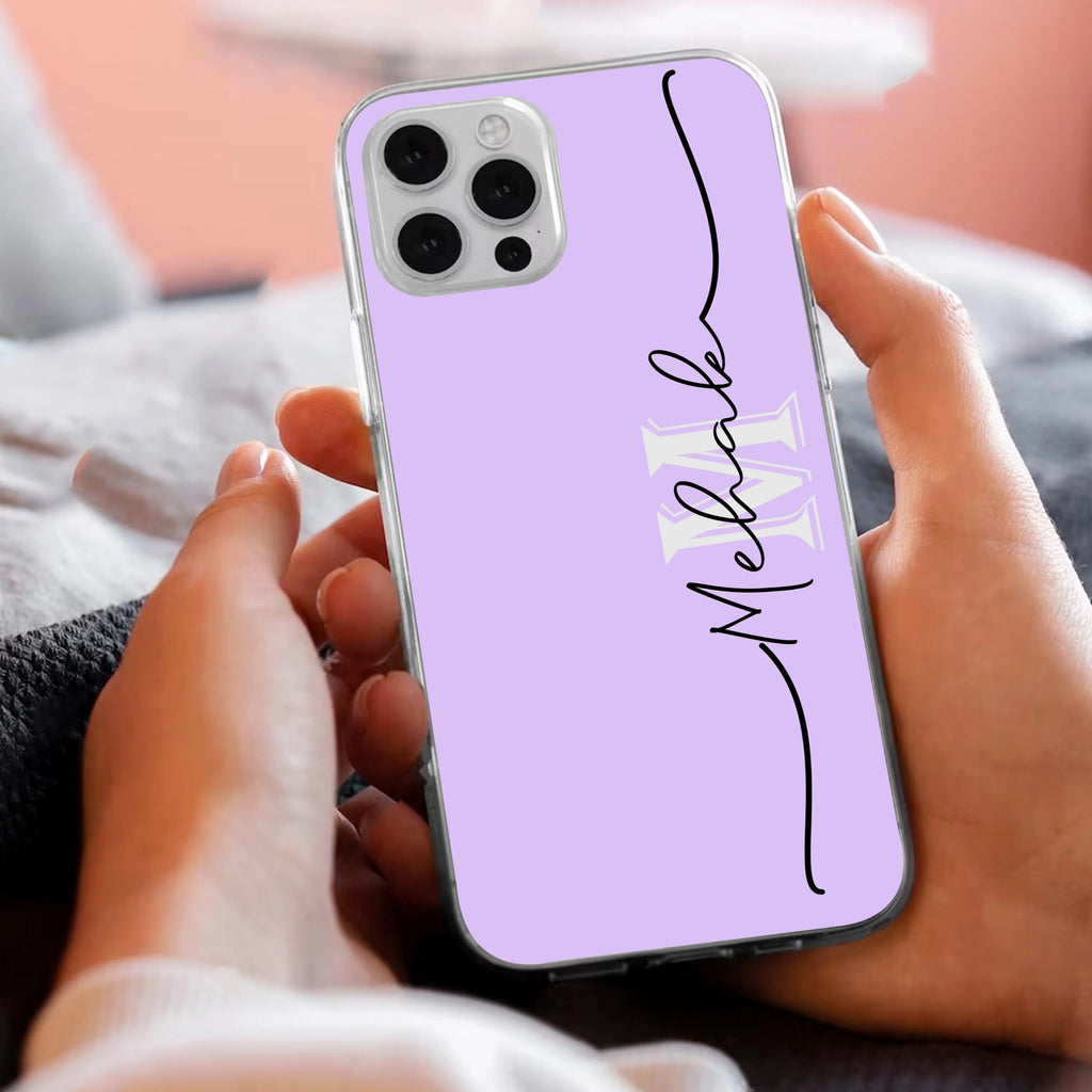 Personalized Initials Lavender Silicon Case For Realme 8i / Realme Narzo 50