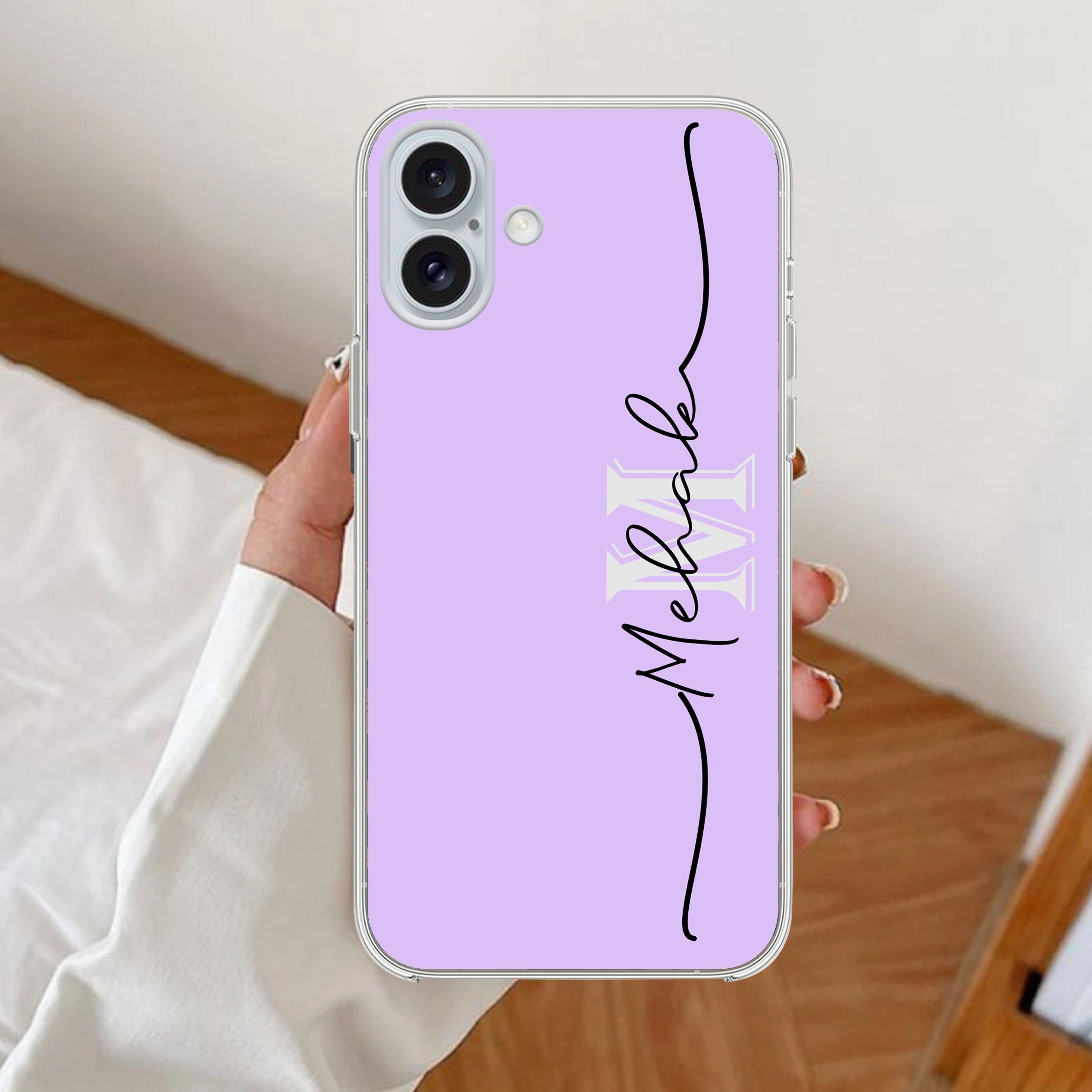 Personalized Initials Lavender Silicon Case For iPhone - ShopOnCliQ