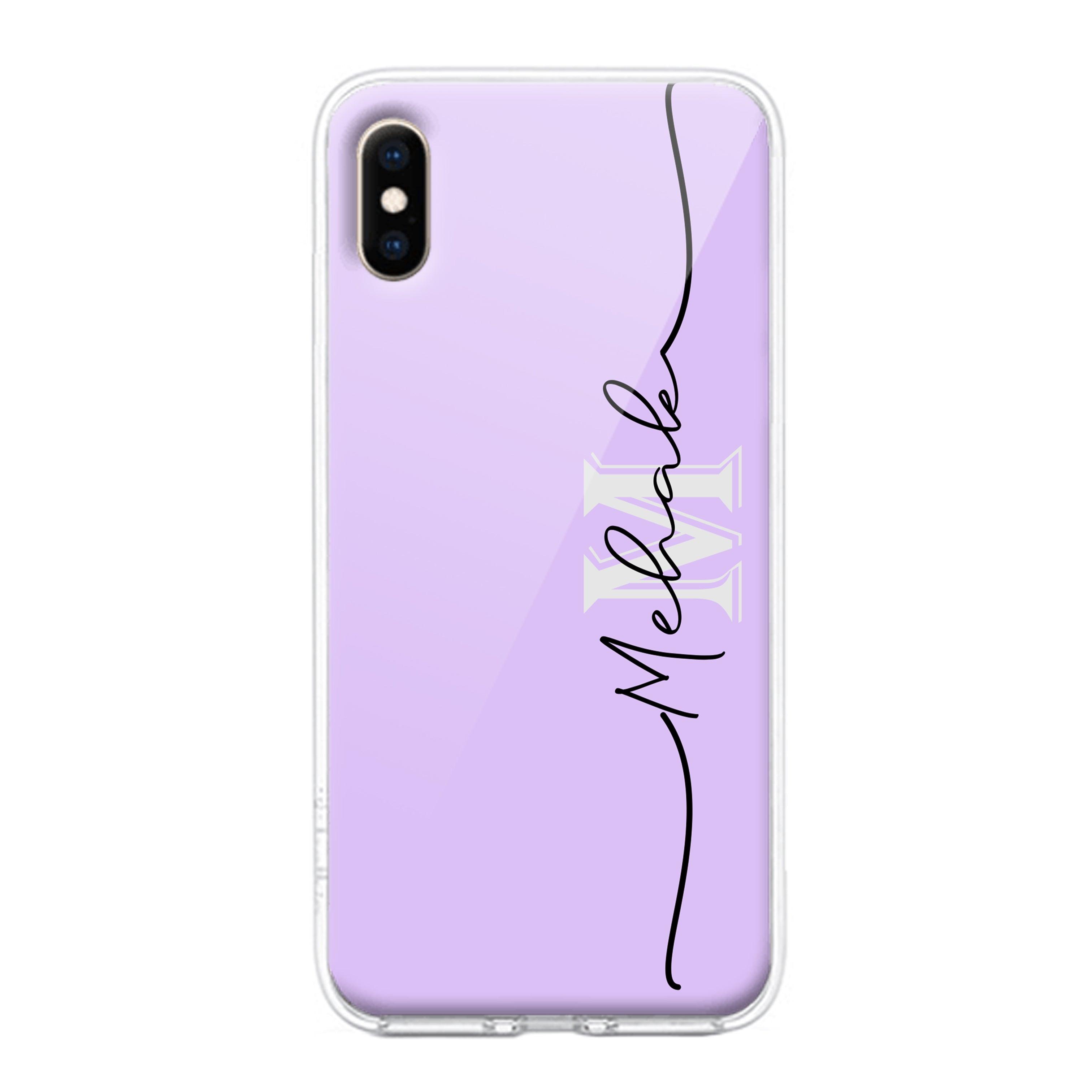 Personalized Initials Lavender Silicon Case For iPhone - ShopOnCliQ