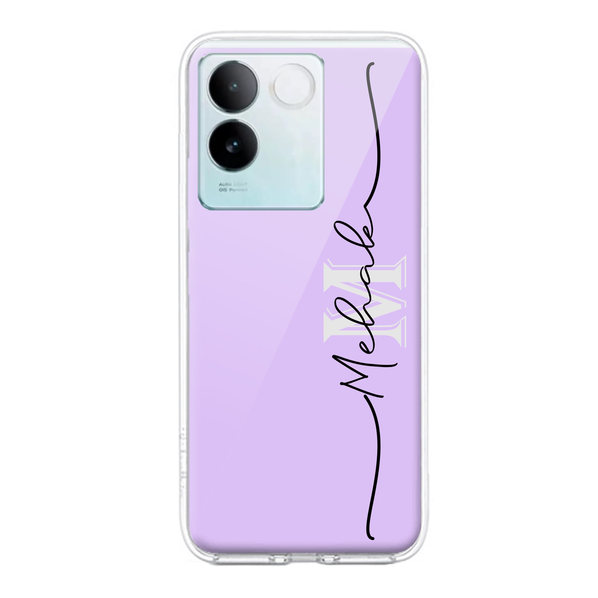 Personalized Initials Lavender Silicon Case For iQOO ShopOnCliQ