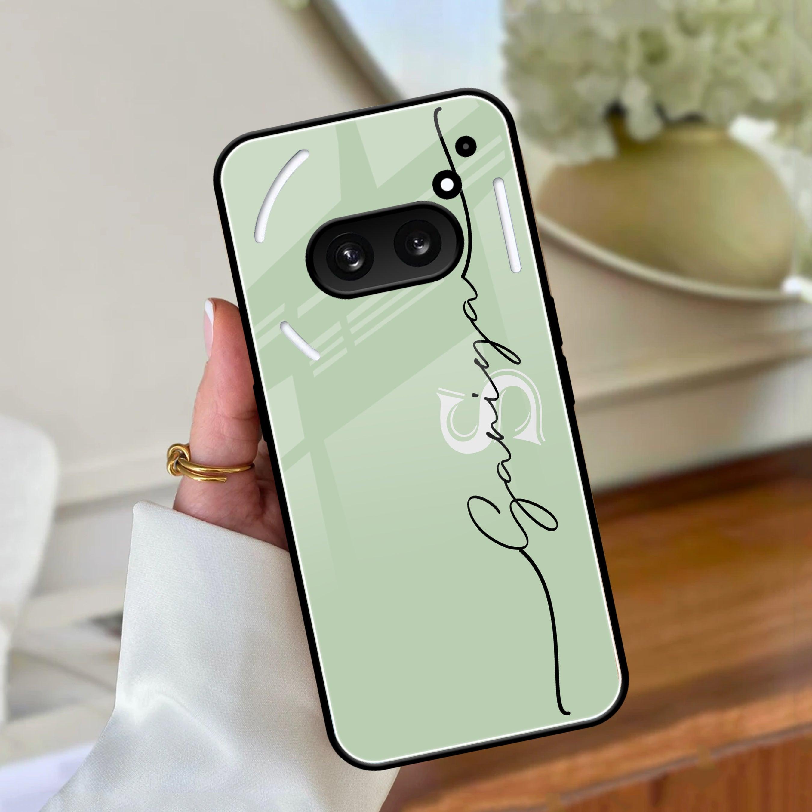 Personalized Initials Mint Green Glossy Metal Case Cover For Nothing - ShopOnCliQ