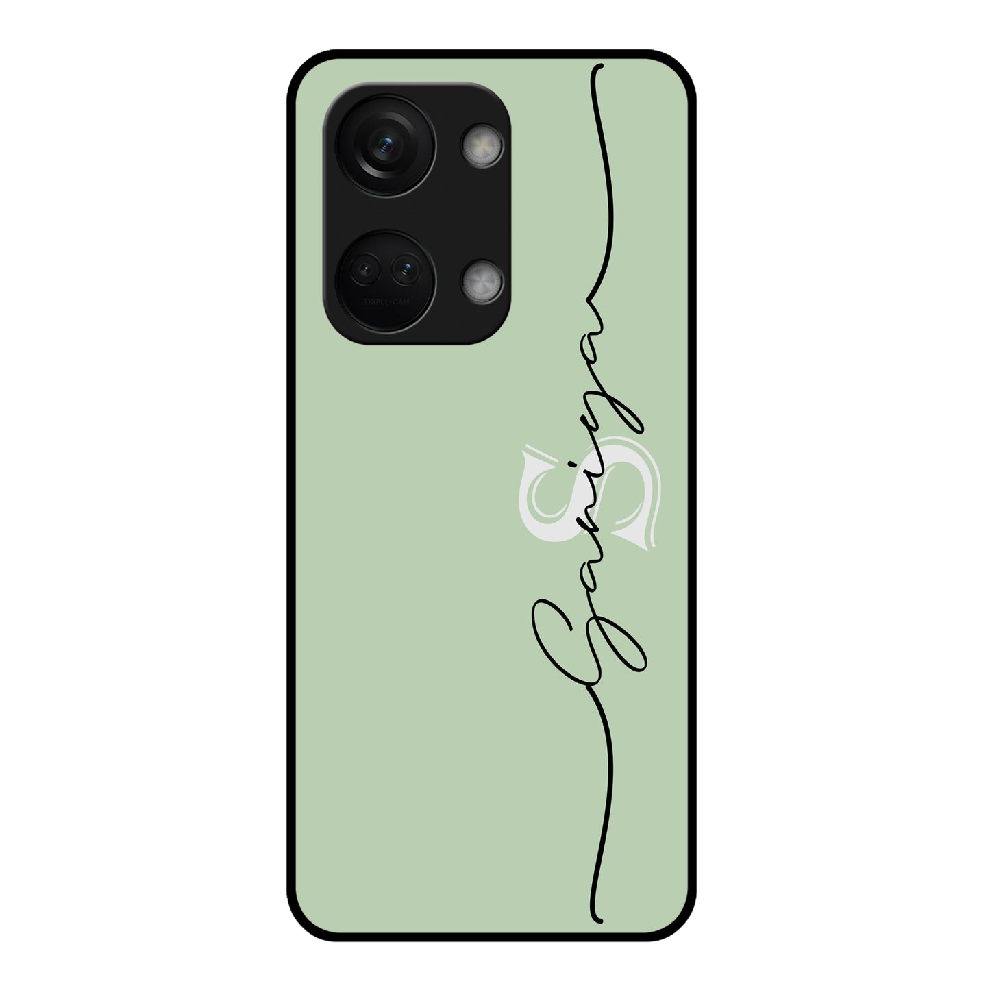 Personalized Initials Mint Green Glossy Metal Case Cover For OnePlus ShopOnCliQ