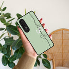 Personalized Initials Mint Green Glossy Metal Case Cover For Oppo - ShopOnCliQ