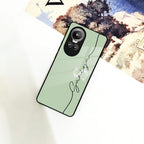 Personalized Initials Mint Green Glossy Metal Case Cover For Oppo - ShopOnCliQ