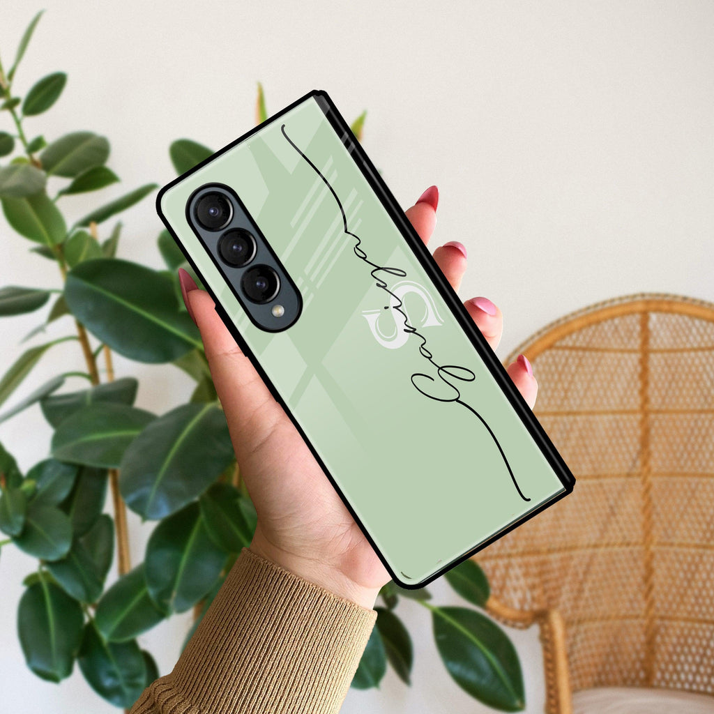 Personalized Initials Mint Green Glossy Metal Case Cover For Samsung - ShopOnCliQ