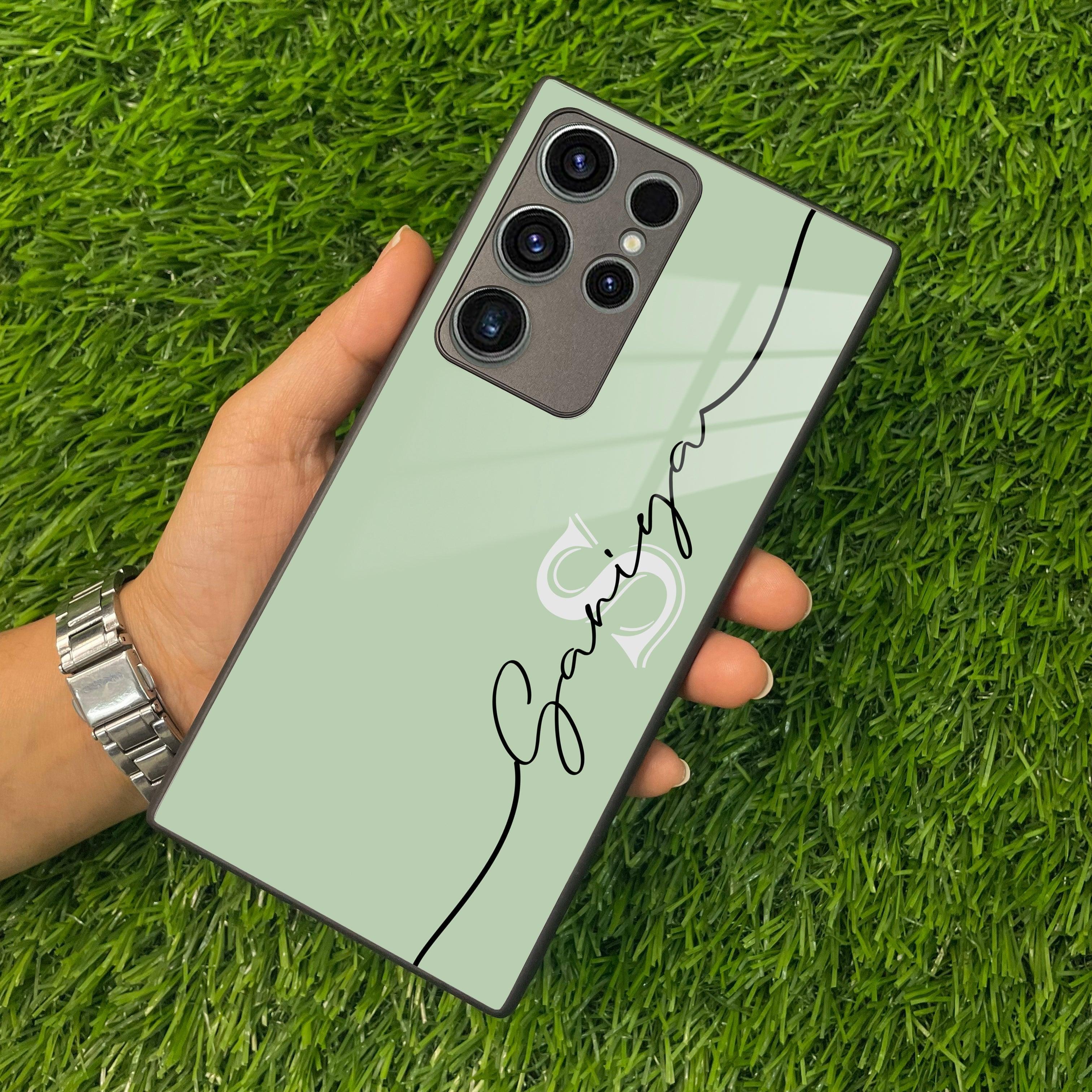 Personalized Initials Mint Green Glossy Metal Case Cover For Samsung - ShopOnCliQ