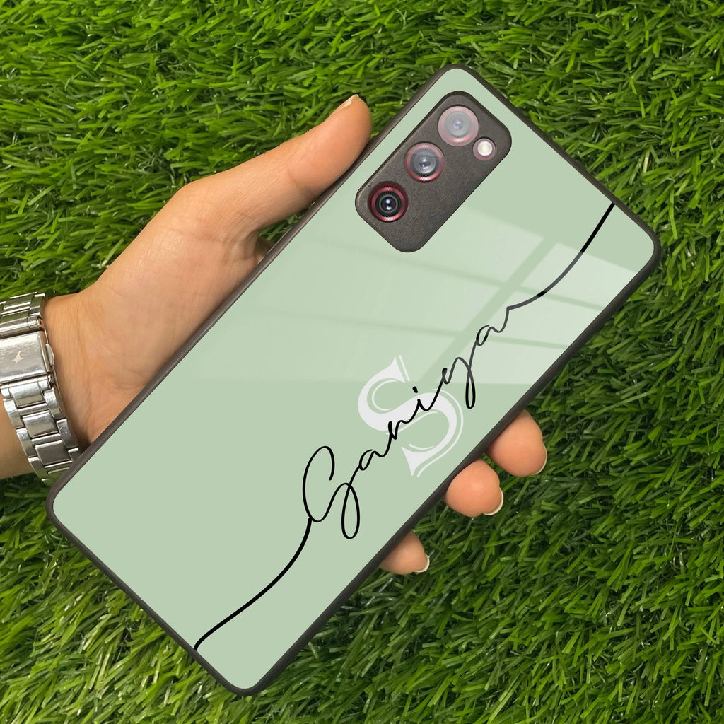 Personalized Initials Mint Green Glossy Metal Case Cover For Samsung - ShopOnCliQ