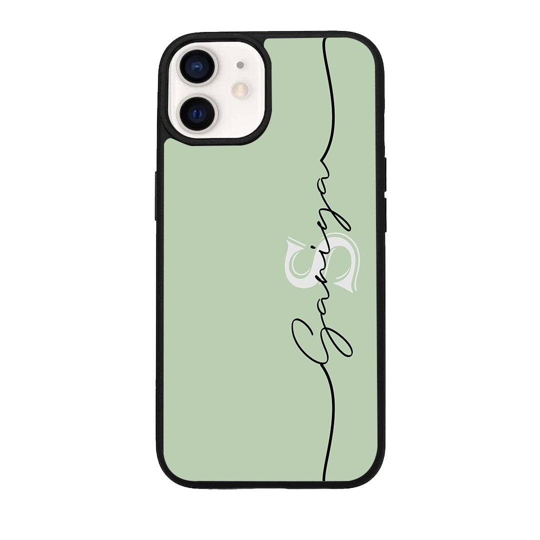 Personalized Initials Mint Green Glossy Metal Case Cover For iPhone ShopOnCliQ