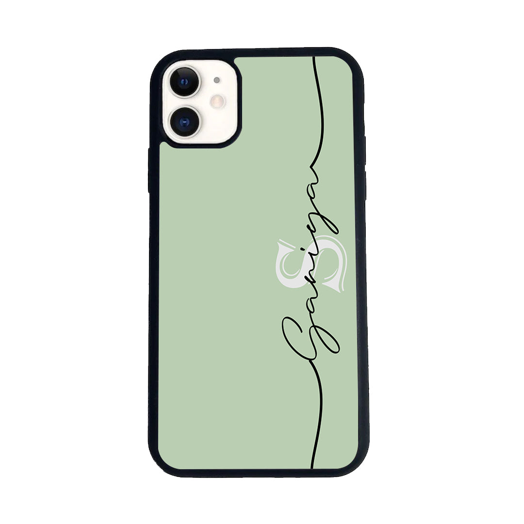 Personalized Initials Mint Green Glossy Metal Case Cover For iPhone ShopOnCliQ