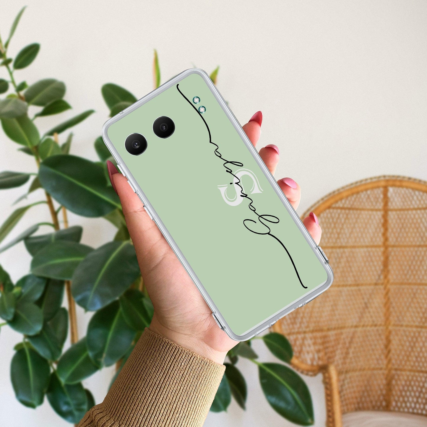 Personalized Initials Mint Green Silicon Case For OnePlus