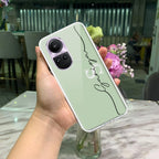 Personalized Initials Mint Green Silicon Case For Oppo Reno 8 Pro 5G