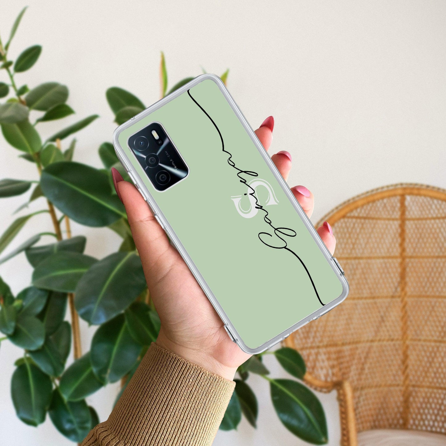 Personalized Initials Mint Green Silicon Case For Oppo - ShopOnCliQ