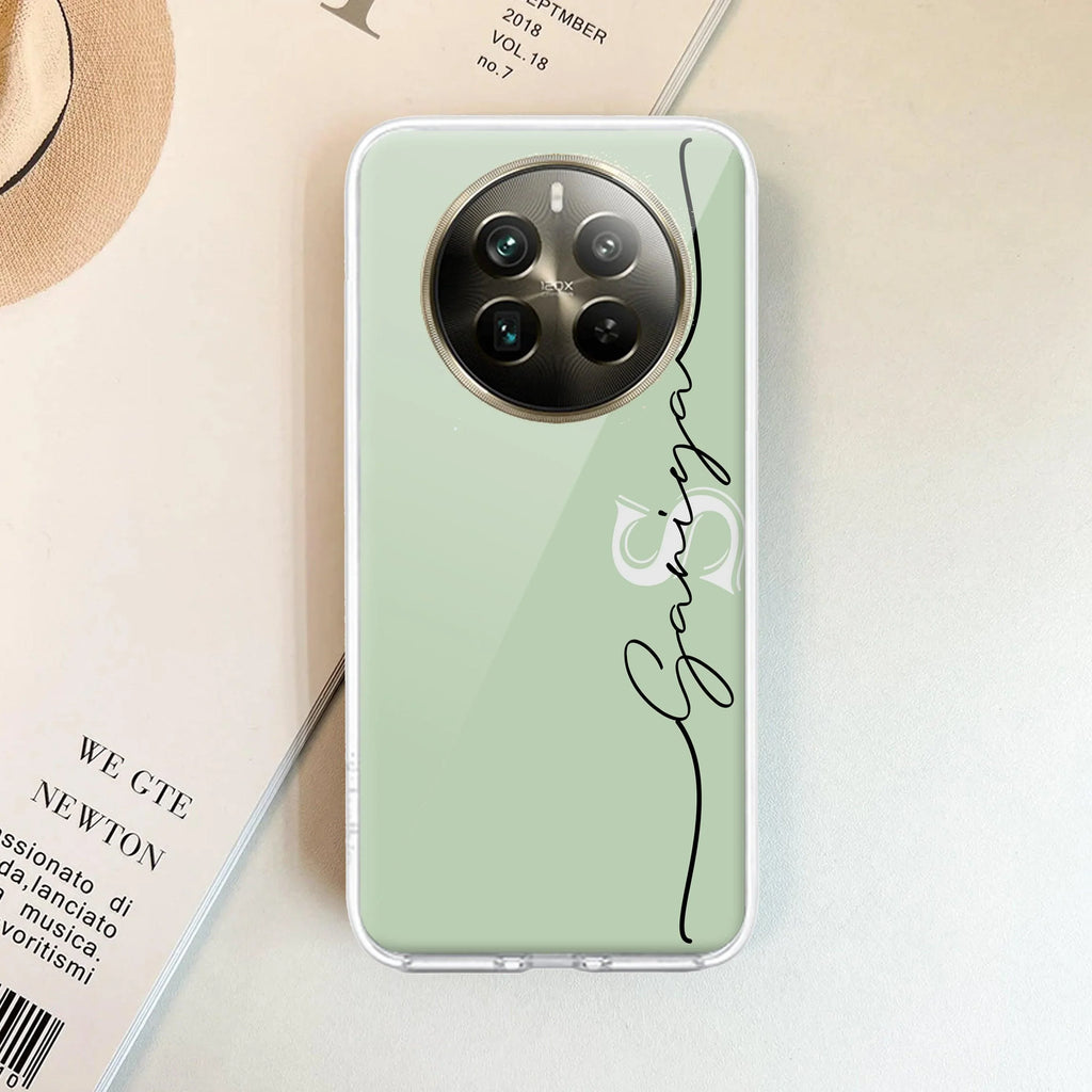 Personalized Initials Mint Green Silicon Case For Realme 14 Pro Lite 5G