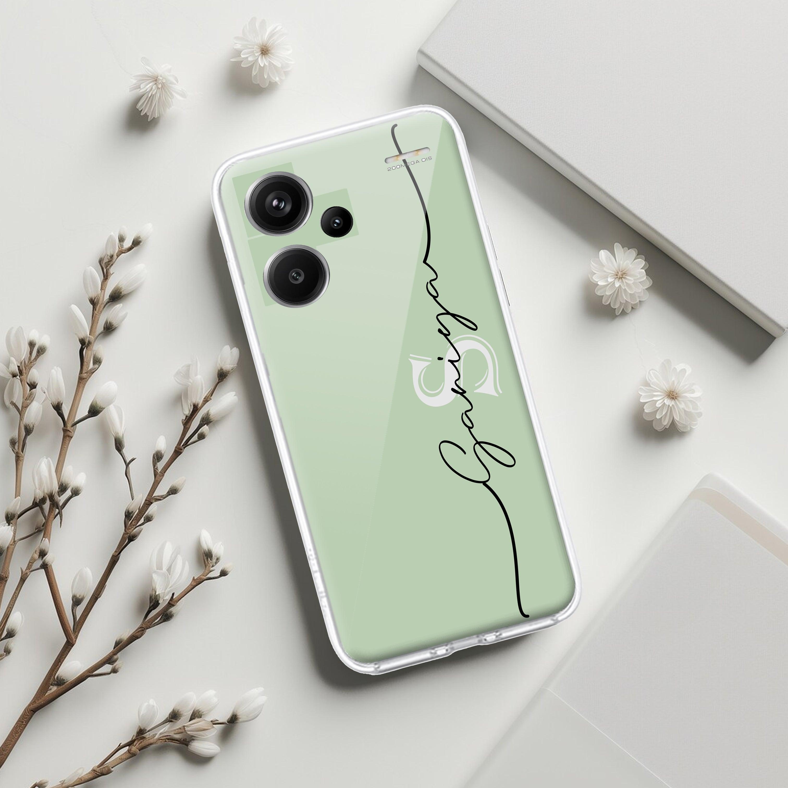 Personalized Initials Mint Green Silicon Case For Redmi/Xiaomi - ShopOnCliQ