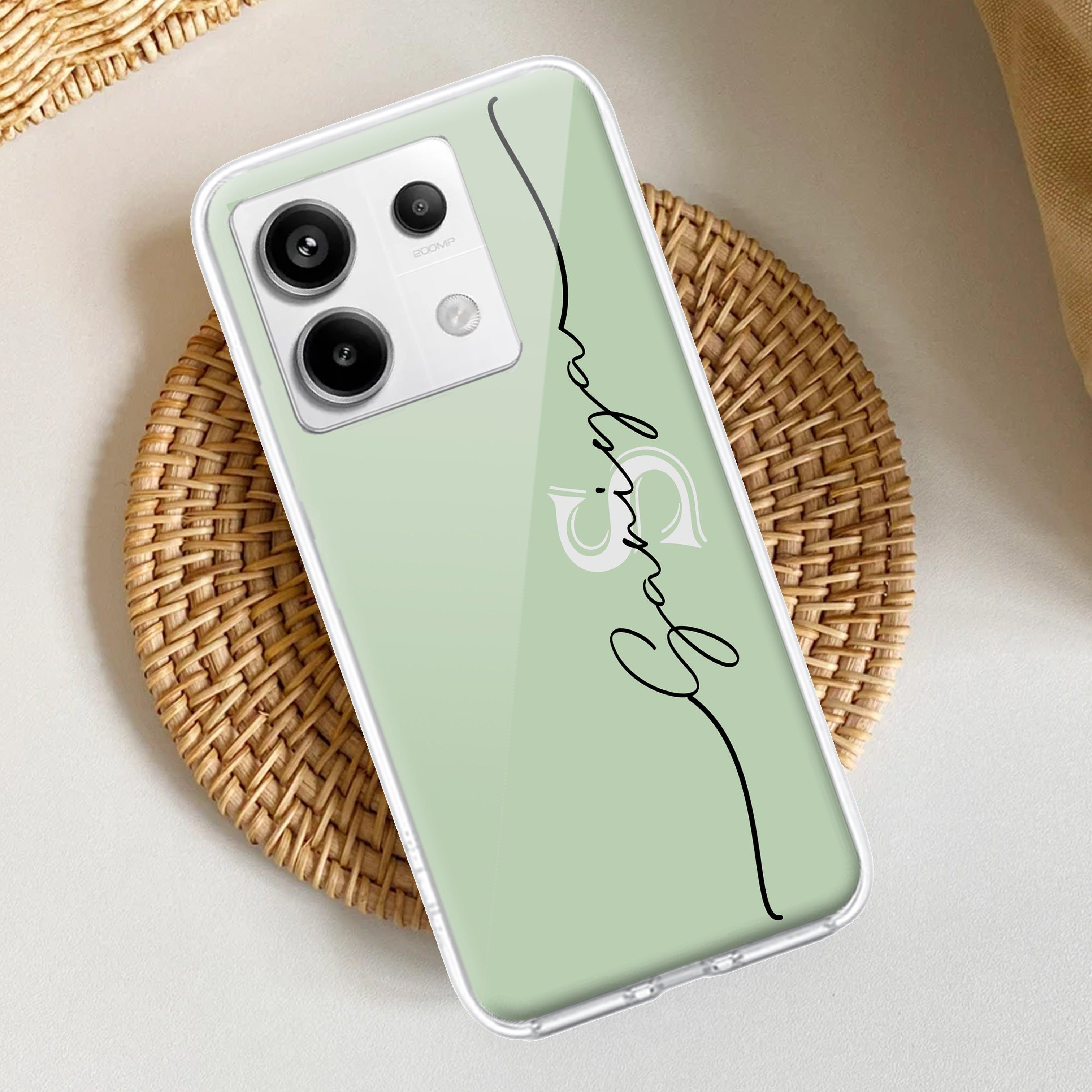 Personalized Initials Mint Green Silicon Case For Redmi/Xiaomi - ShopOnCliQ
