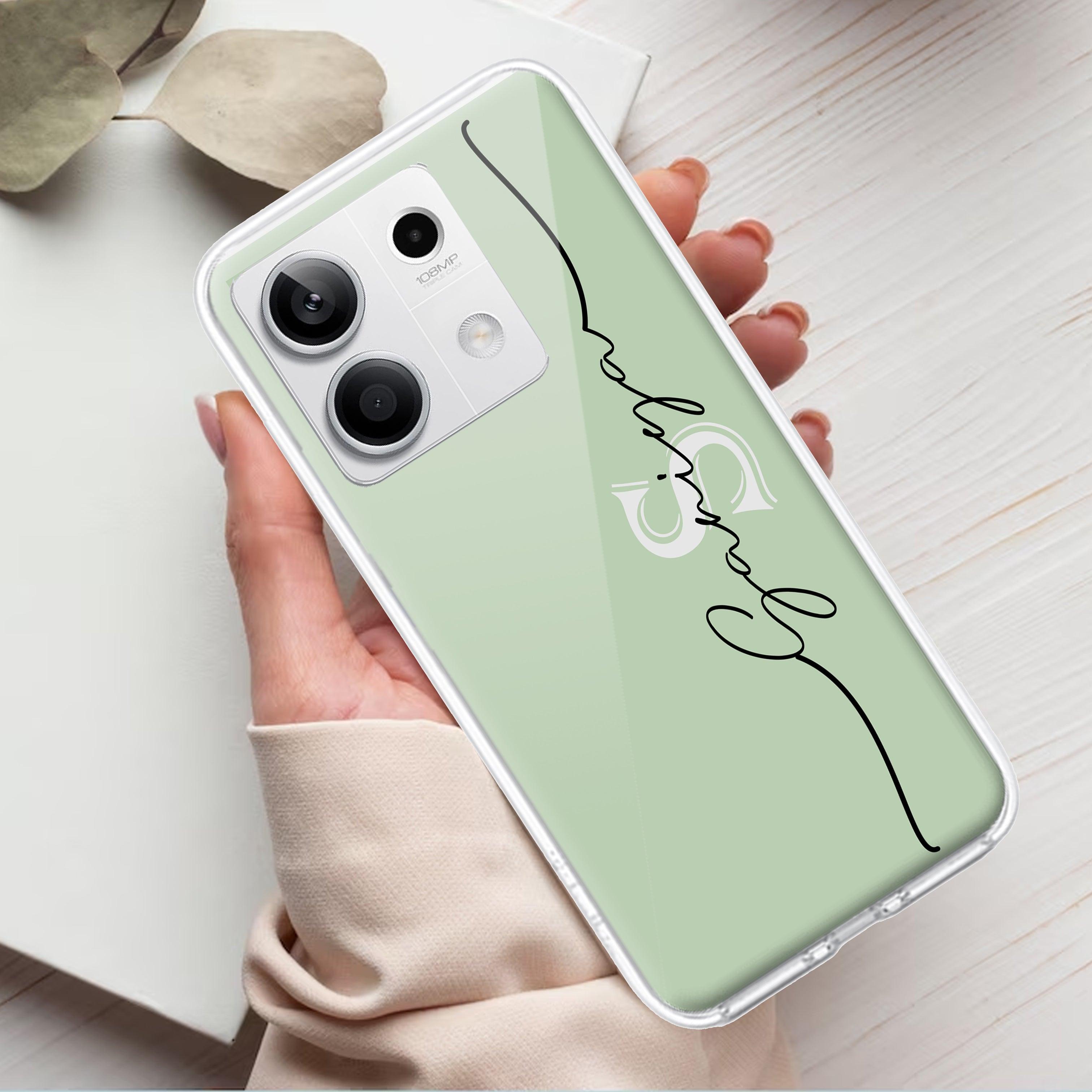 Personalized Initials Mint Green Silicon Case For Redmi/Xiaomi - ShopOnCliQ