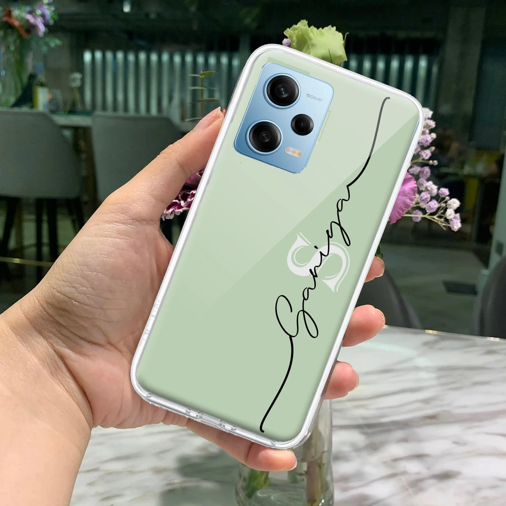 Personalized Initials Mint Green Silicon Case For Redmi Note 10 Pro / Redmi Note 10 Pro Max