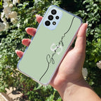 Personalized Initials Mint Green Silicon Case For Samsung Galaxy A73