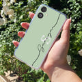 Personalized Initials Mint Green Silicon Case For Samsung Galaxy M13 5G