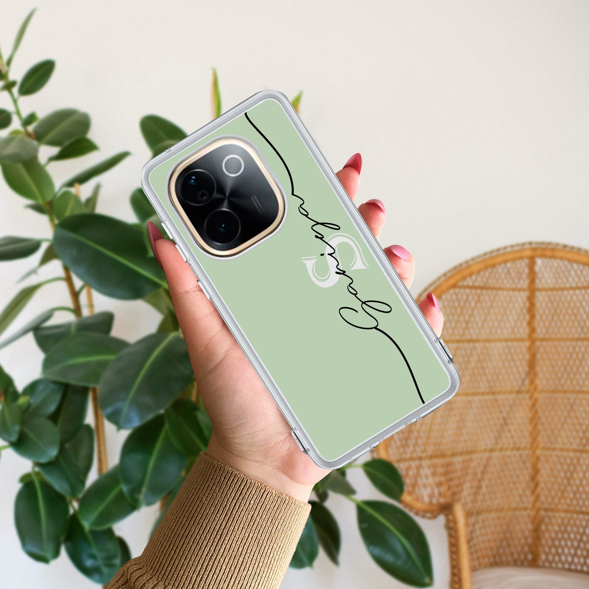 Personalized Initials Mint Green Silicon Case For Vivo ShopOnCliQ