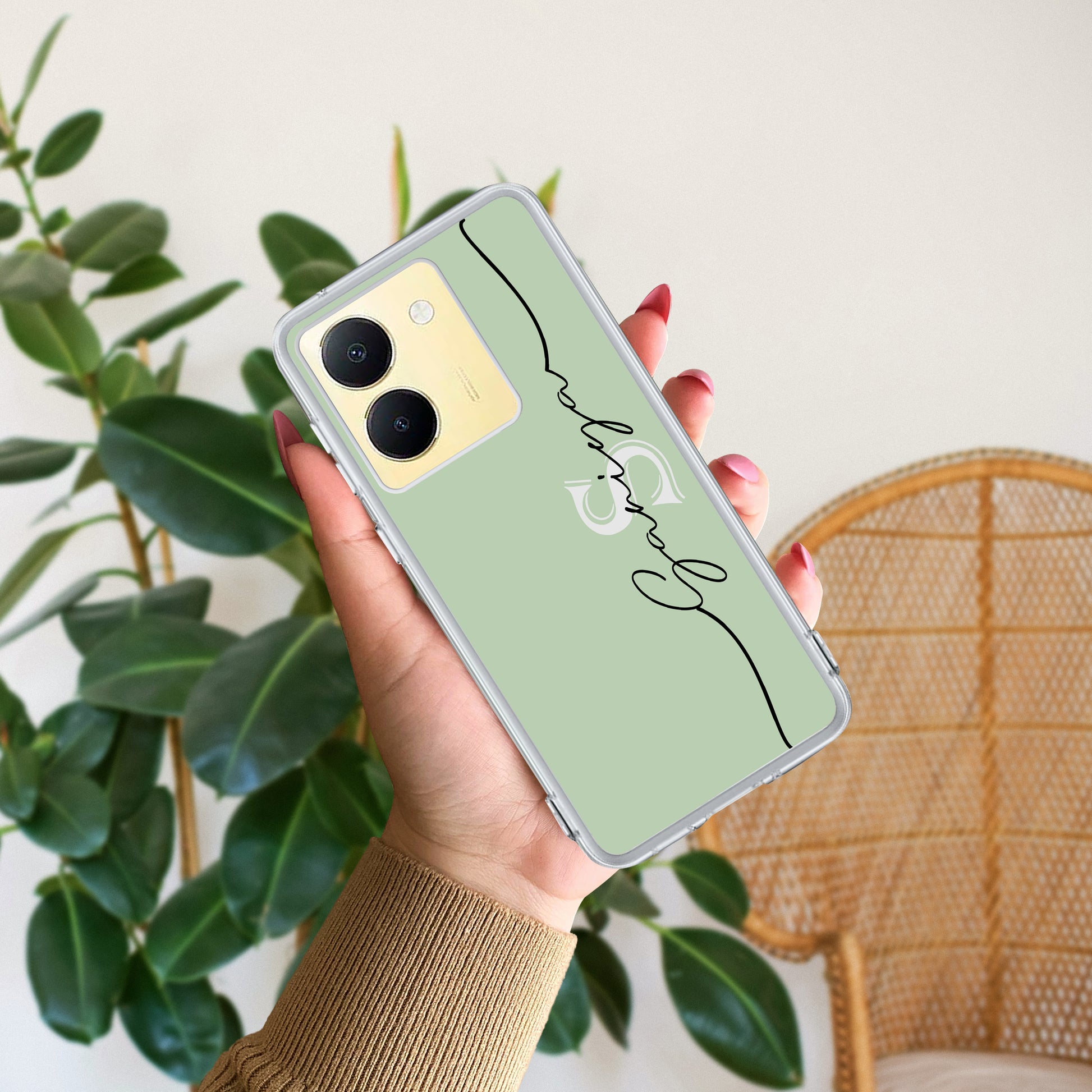 Personalized Initials Mint Green Silicon Case For Vivo ShopOnCliQ