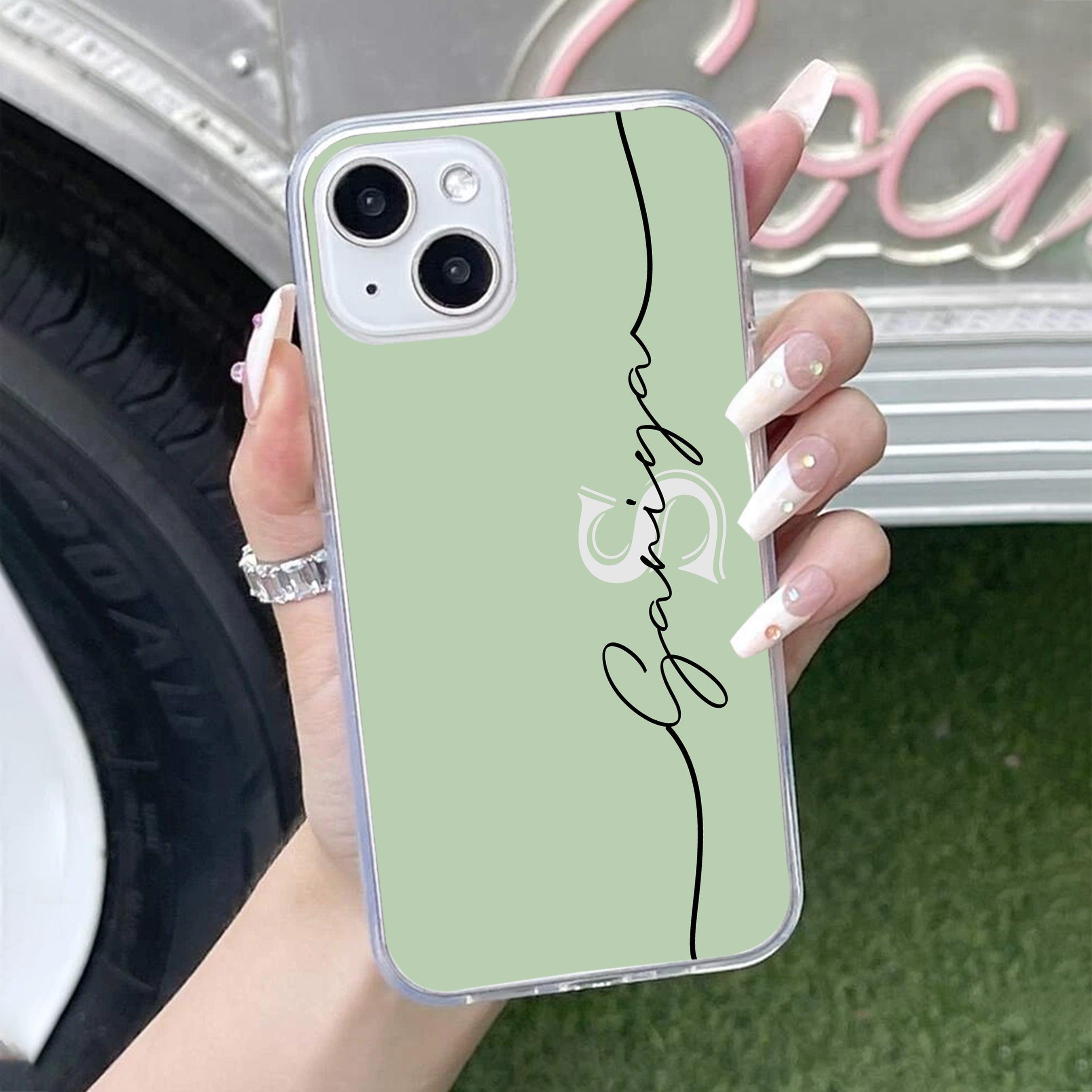 Personalized Initials Mint Green Silicon Case For iPhone - ShopOnCliQ
