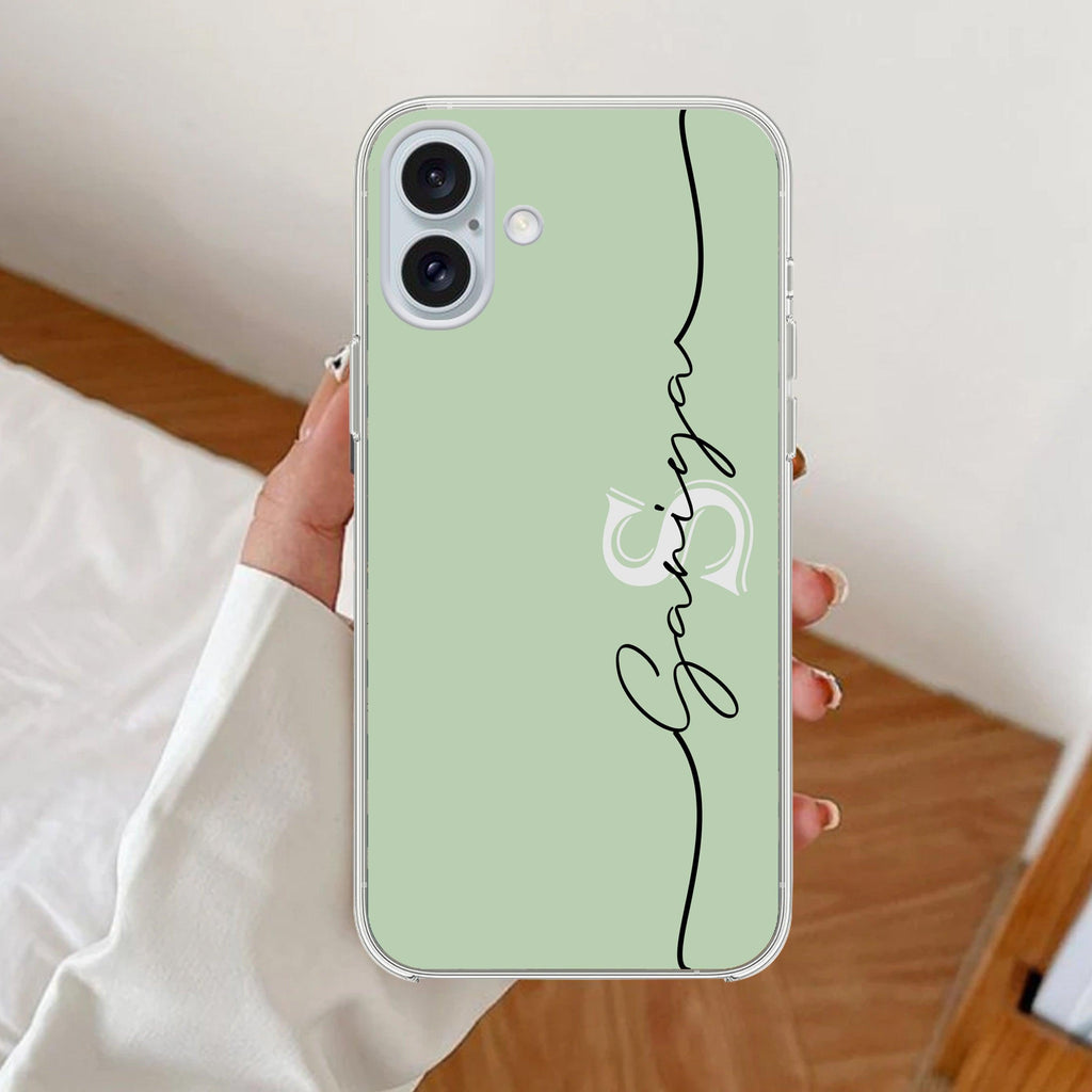 Personalized Initials Mint Green Silicon Case For iPhone - ShopOnCliQ