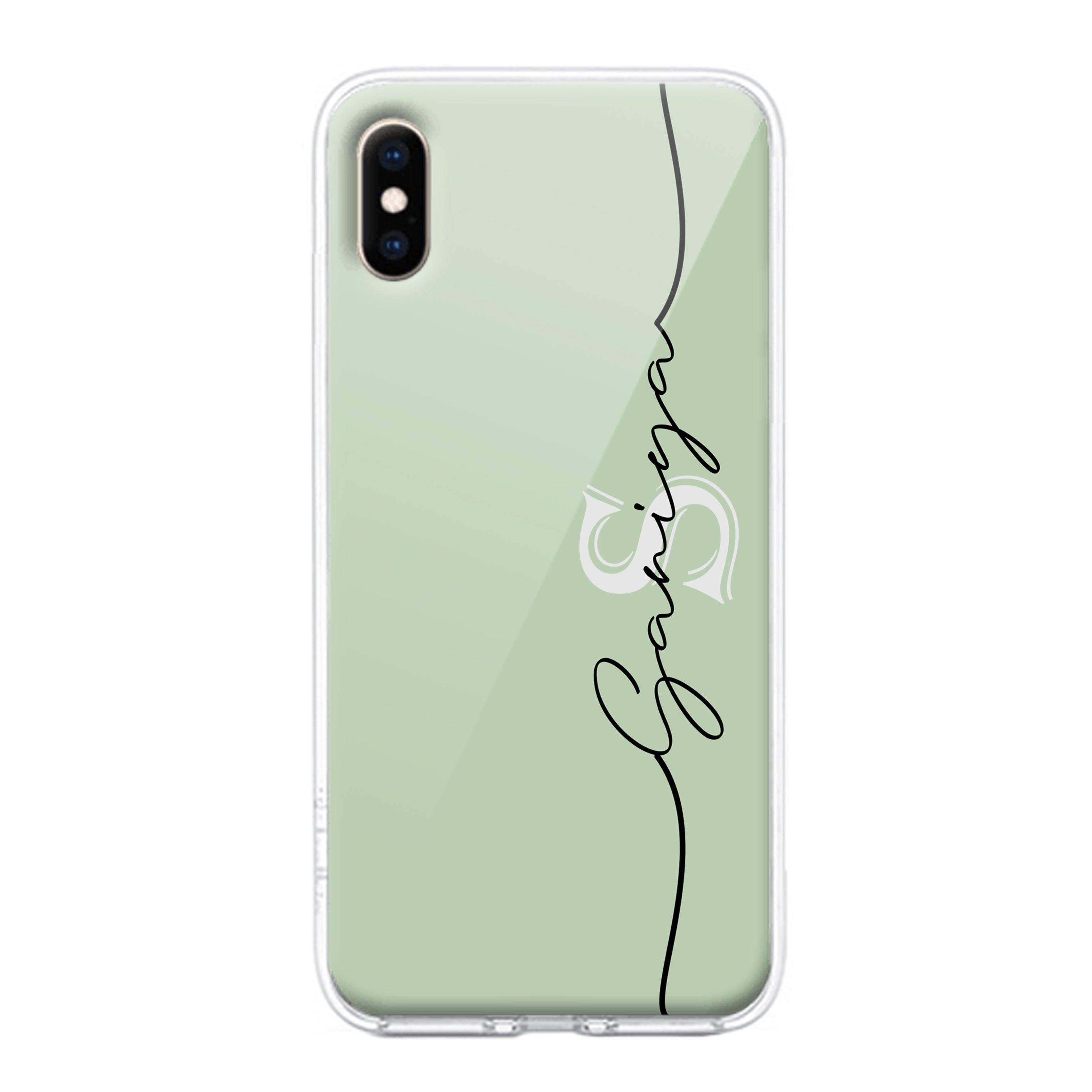 Personalized Initials Mint Green Silicon Case For iPhone - ShopOnCliQ
