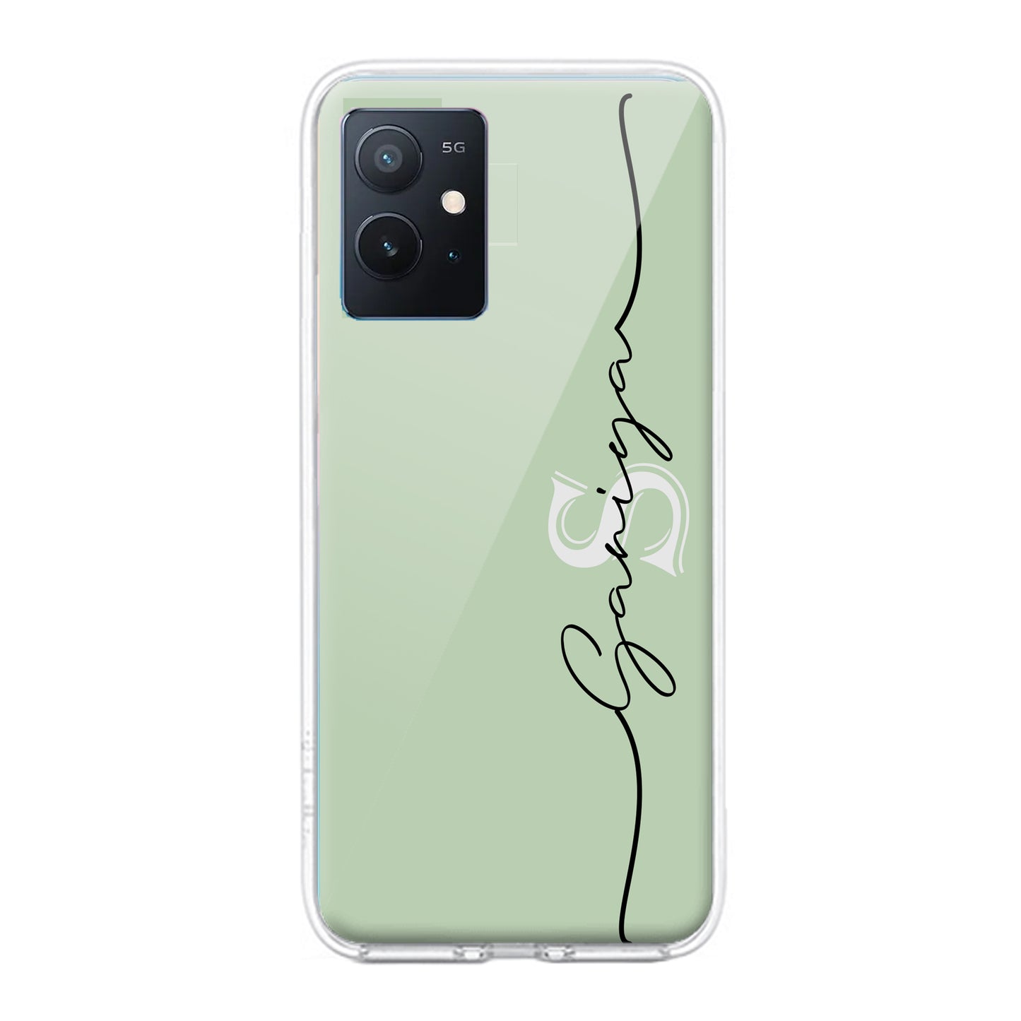 Personalized Initials Mint Green Silicon Case For iQOO ShopOnCliQ