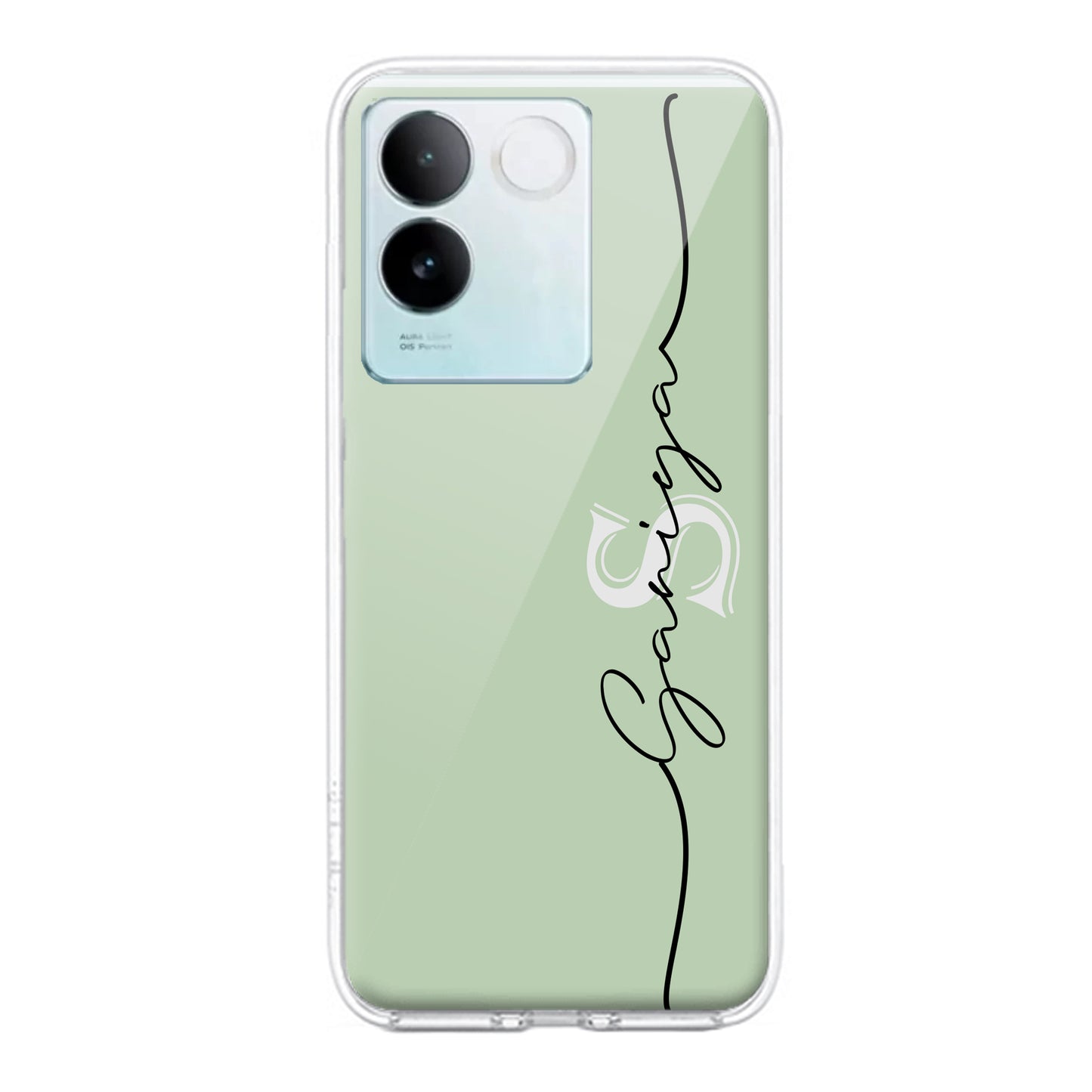 Personalized Initials Mint Green Silicon Case For iQOO ShopOnCliQ